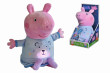 Peppa Pig 2v1 plyšový zaspávač, hrajúci + svetlo 25 cm - Modrý