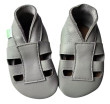 Kožené capáčky Barefoot Veľ. XL (18-24 mes.) Hopi Hop - Sandálky svetlo šedé