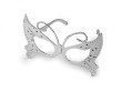 Karnevalové okuliare metalické - motýľ strieborná