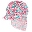 Funkčná pirátka so šiltom a lemom Kvety Coolmax RDX Biela farebné kvety s UV faktorom 40+ - Veľ. XS