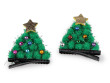 Párty sponky do vlasov vianočný stromček - Zelené