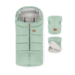 Zimný set fusak Jibot 3v1 + rukavice na kočík Jasie Petite & Mars - Pale Eucalypt