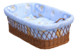 Prútený košík na bábätko Scarlett Mráček - Modrá