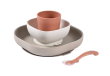 Jedálenská sada silikónová 4-dielna Beaba - Terracotta