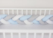 Ochranný mantinel pletený vrkoč Duet Baby - Modrá+sivá+biela
