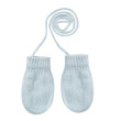 Pletené rukavičky so šnúrkou 9 - 12 mesiacov - Sv. modré