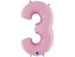 Fóliový balónik pastel ružová 66 cm číslica - 3