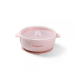 Silikónová miska s prísavkou a viečkom BabyOno - Ružová