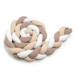 Pletený mantinel 180 cm T-Tomi - White + Beige + Mocca