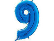 Fóliový balónik modrá 66 cm číslica - 9