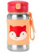 Spark Style Fľaša so slamkou na vodu nerez 12 m+ Skip Hop - Líška