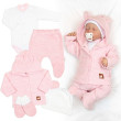 Pletená sada oblečenia pre bábätko Star 5dielna ružová Baby Nellys - Veľ. 62