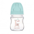 Antikoliková širokohrdlá fľaša Exotic animals 120 ml Canpol babies - Zelená