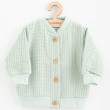 Dojčenský mušelínový kabátik New Baby Comfort clothes šalviová - Veľ. 56