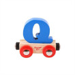 Vagónik drevenej vláčikodráhy Bigjigs Rail - Písmeno Q