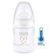 NUK First Choice fľaša s kontrolou teploty 150 ml - Biele srdcia