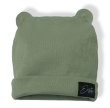 Zimná rebrovaná čiapka s uškami Color Sage zelená Esito - Veľ. 32