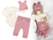 Zavinovacie body dl.rukáv, tepláčiky a čiapočka Little Bear - púdrová Baby Nellys - Veľ. 50