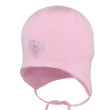 Dievčenská dojčenská zaväzovacia čiapka Srdiečko Sv. ružová RDX - Veľ. 0