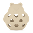 Hračka silikónová s hrkálkou PETITE&MARS Bear Basil - Desert sand