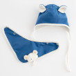 Jarná dojčenská čiapočka so šatkou na krk Sebastian modrá New Baby - Veľ. 62 (3-6 m)