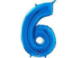 Fóliový balónik modrá 66 cm číslica - 6