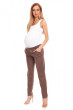 Tehotenské nohavice s pružným, vysokým pásom Cappucino - Veľ. S/M