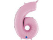 Fóliový balónik pastel ružová 66 cm číslica - 6