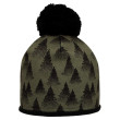 Chlapčenská čiapka s brmbolcom podšitá merino vlnou, Smrčky Khaki RDX - Veľ. 3
