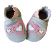 Kožené capáčky Barefoot Veľ. M (6-12 mes.) Hopi Hop - Srdiečka