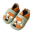 Kožené capáčky Barefoot Veľ. M (6-12 mes.) Hopi Hop - Líška šedá