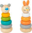 Small Foot Nasadzovacia veža pastelová 1 ks - Medveď