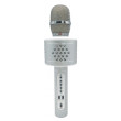 Mikrofón karaoke Bluetooth na batérie s USB káblom - Strieborný