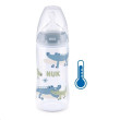 Dojčenská fľaša NUK FC+Temperature Control 300 ml BOX-Flow Control cumlík - Blue