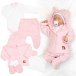 Pletená sada oblečenia pre bábätko Star 5dielna ružová Baby Nellys - Veľ. 56