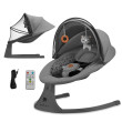 Lehátko hojdacia s melódiou 2 v 1 Lumi, do 9 kg, Premium Kinderkraft - Dark grey