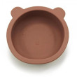 Silikónová miska s prísavkou Macko 12 cm - Hnedá