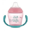 Nevylievací hrnček so silikónovým ventilom 230 ml Sea Life - Ružový