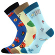 Ponožky detské Kaito s obrázkami chlapčenské mix A (3 páry) - Veľ. 20-24 (14-16)