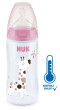 Dojčenská fľaša NUK FC+Temperature Control 300 ml BOX-Flow Control cumlík - Pink