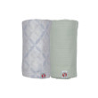 Swaddler Solid Matcha 2balenie 110 x 110 cm Lodger - Peppermint/Blue Fogg