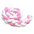 Pletený mantinel T-tomi 180 cm - White + Pink