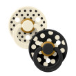Cumlík z prírodného kaučuku Colour Polka 6 - 18 mesiacov Bibs - Ivory-black