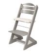 Detská rastúca stolička Jitro Plus Šedá - Biely klin + ľanový