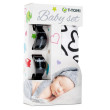 Baby set - bambusová osuška + kočíkový kolíček - Black hearts