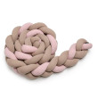 Pletený mantinel 180 cm T-Tomi - Pink + Mocca