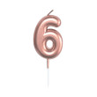 Sviečka tortová rose gold 5 cm - číslo 6