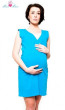 Tehotenská, dojčiaca nočná košeľa IRIS - modrá - Veľ. L/XL