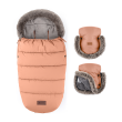 Set zimný fusak Comfy 4v1 + rukavice na kočík Furry Petite & Mars - Pastel Peach