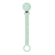 Klip na cumlík silikón s potlačou Nattou - Mint green